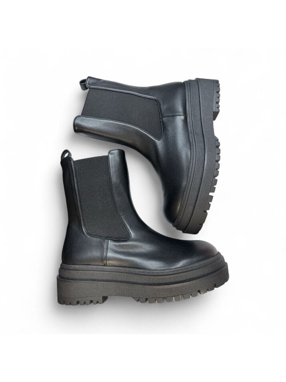 Good American Leather Chelsea Pull On Boot Black Women's NIB GA036V-X Size 9.5 - Picture 7 of 9
